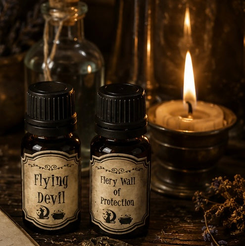 Flying Devil & Fiery Wall of Protection Spell Oils