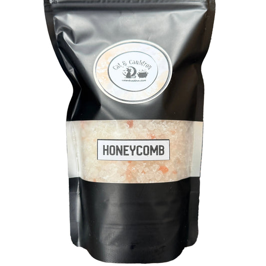 Honeycomb Bath Salts | Dead Sea Salt & Epsom Salt Soak | Honey & Malt | Natural Bath Soak | Handmade in Cornwall | Gift for Her