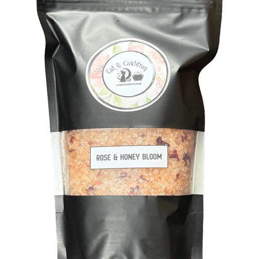 Rose and Honey Relaxing Bath Salts | skin nourishing home spa treatment